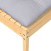 vidaXL Garden Footstool with Grey Cushion Solid Pinewood