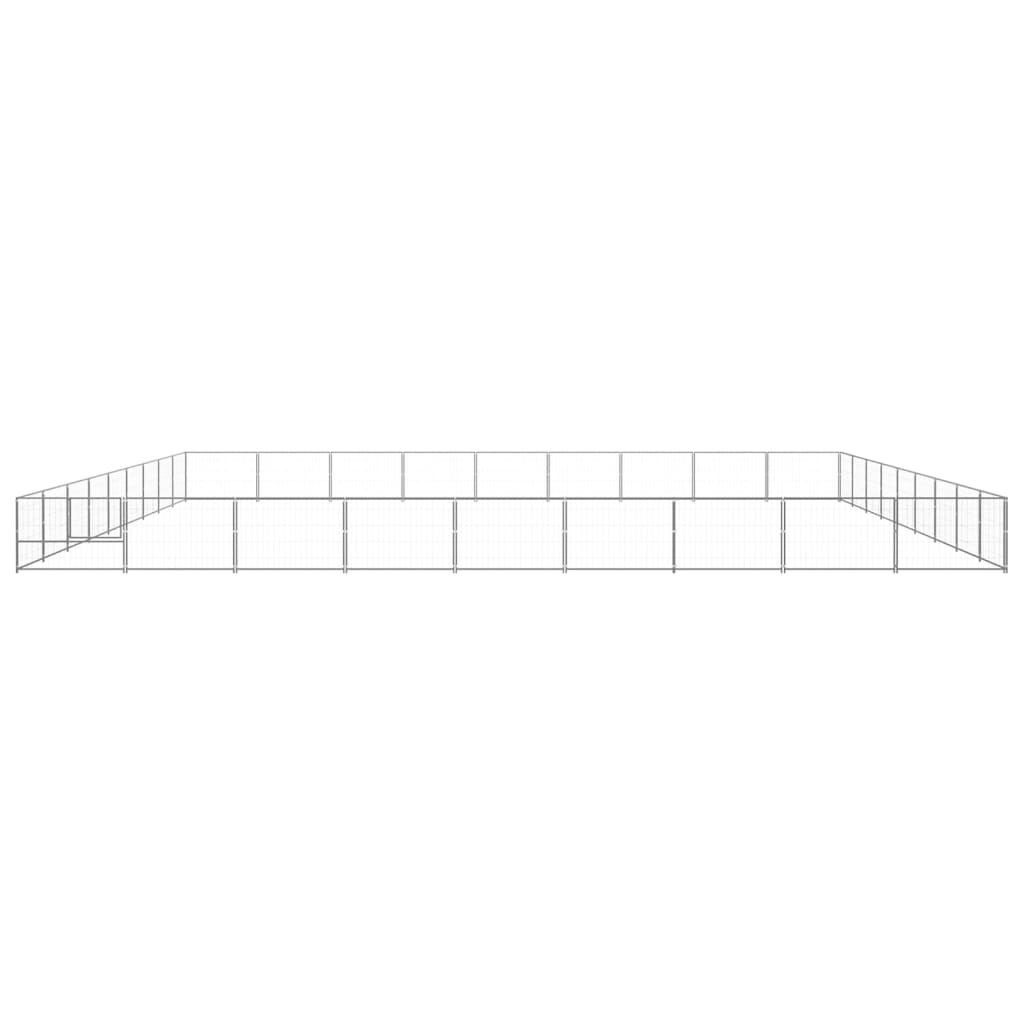 vidaXL Dog Kennel Silver 81 m² Steel