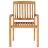 vidaXL Stacking Garden Chairs with Cushions 6 pcs Solid Teak Wood