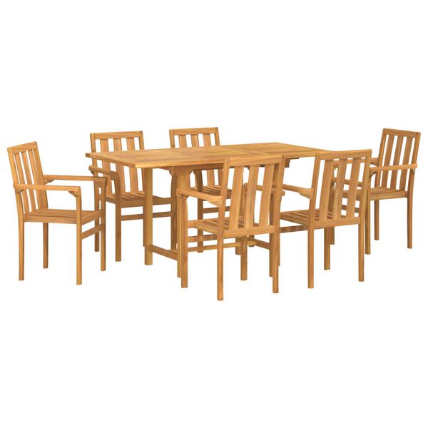 vidaXL Garden Dining Set Set of 3 Natural Solid Acacia wood 4-seater