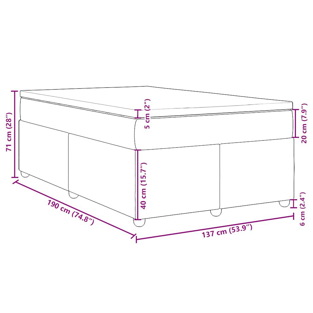 vidaXL Box Spring Bed with Mattress Dark Grey Full Fabric