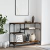vidaXL Console Table with Shelves Smoked Oak 100x35x75 cm
