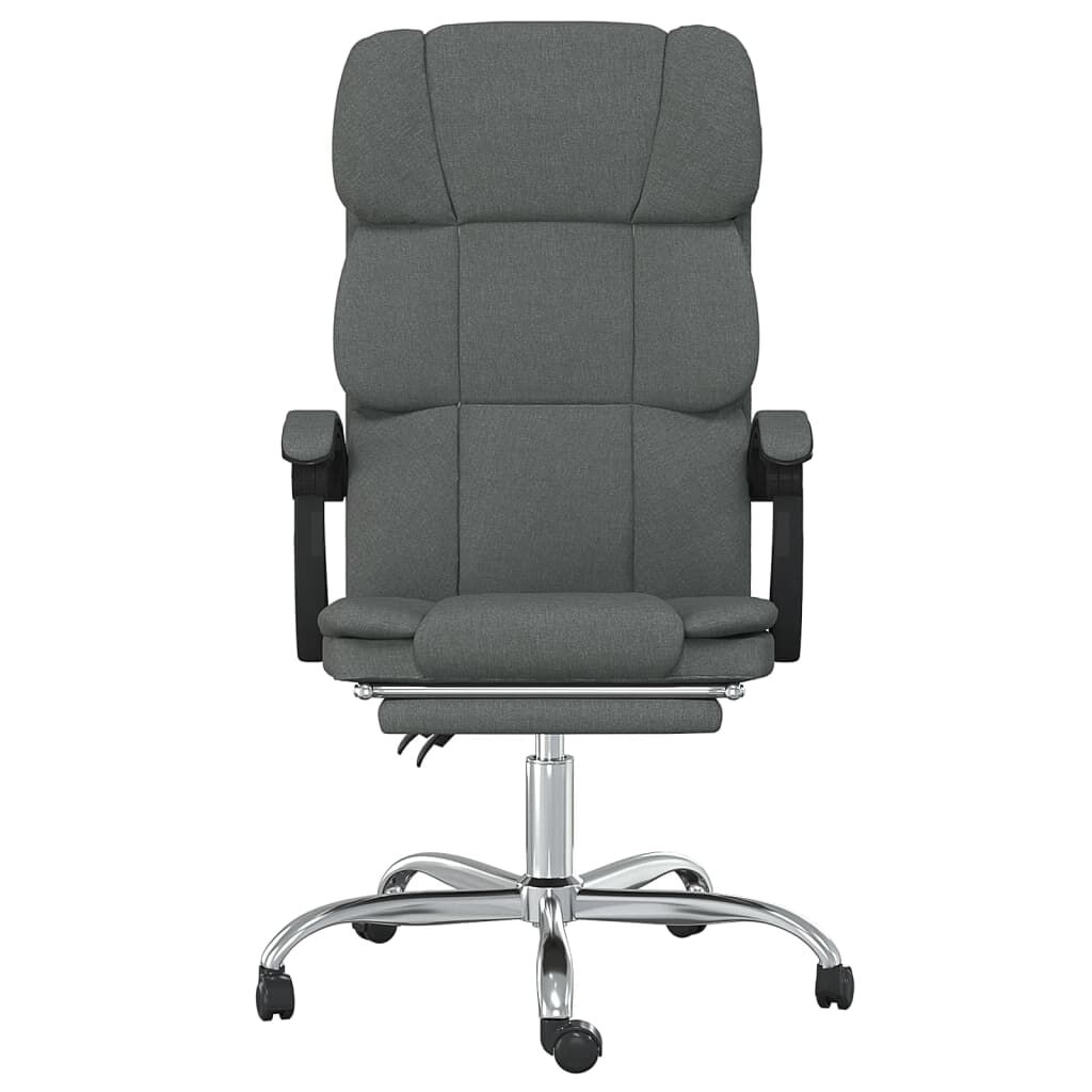 vidaXL Reclining Office Chair Dark Grey Fabric