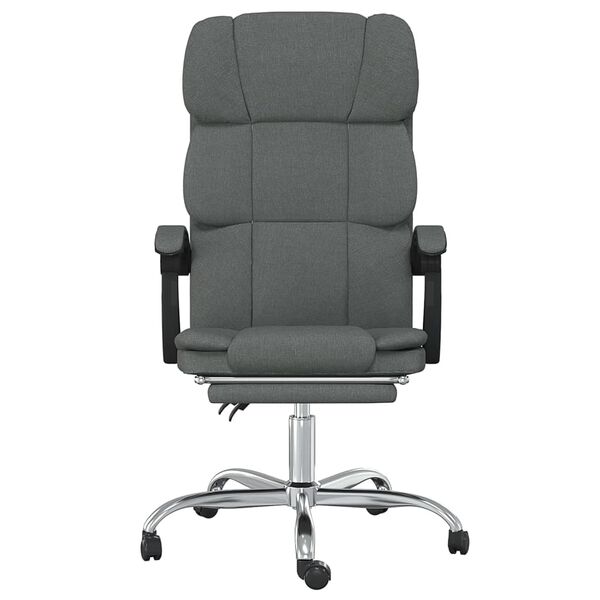 vidaXL Reclining Office Chair Dark Grey Fabric