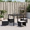 vidaXL Garden Stools with Cushions 4 pcs Black 40x40x35 cm Poly Rattan