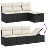 vidaXL 7 Piece Garden Sofa Set with Cushions Black Poly Rattan