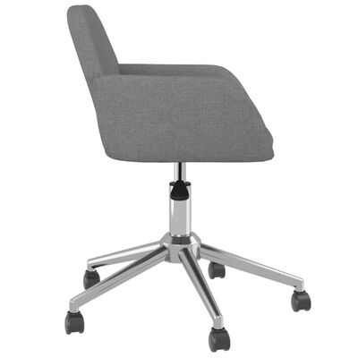 vidaXL Swivel Dining Chairs 2 pcs Light Grey Fabric