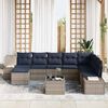 vidaXL Garden Sofa Set with Cushion 9 pcs Grey Poly Rattan