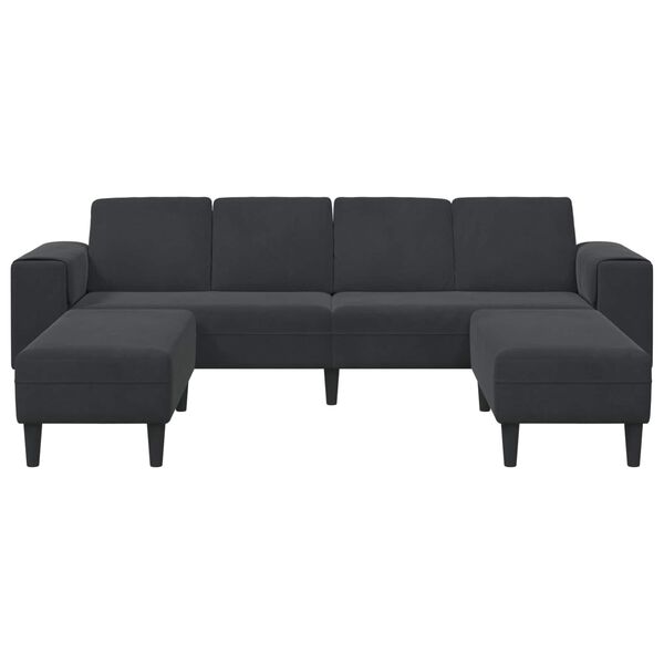 vidaXL Living Room Couch 3 pcs Black
