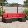 vidaXL Sofa Set 6 pcs Brown Poly Rattan