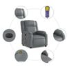 vidaXL Electric Massage Recliner Chair Grey Faux Leather