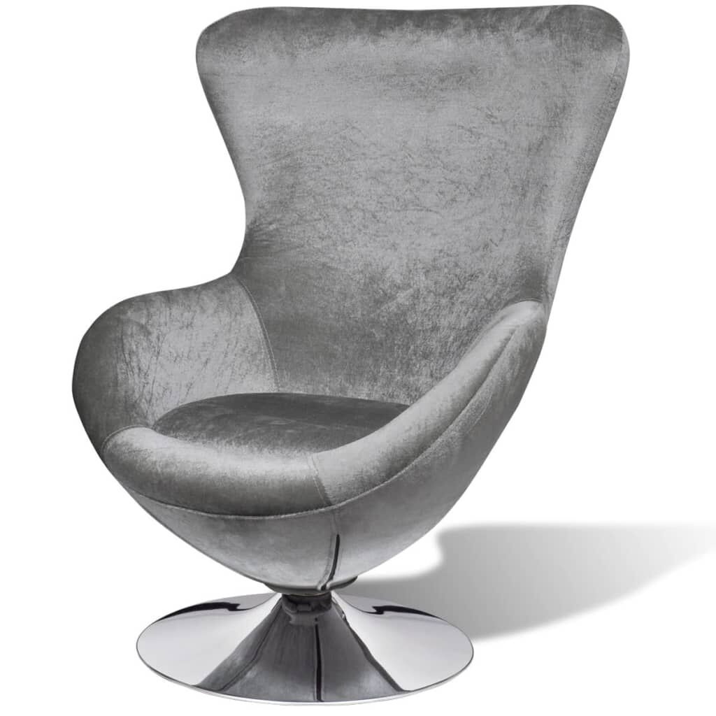 vidaXL Armchair with Egg Shape Silver