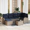 vidaXL Garden Sofa Set with Cushion 7 pcs Grey Poly Rattan
