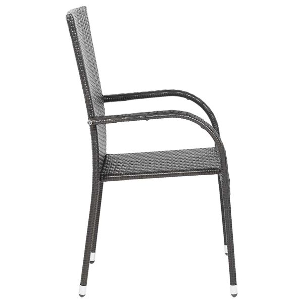 vidaXL Stackable Outdoor Chairs 6 pcs Poly Rattan Brown