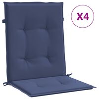 vidaXL Lowback Chair Cushions 4 pcs Navy Blue Fabric