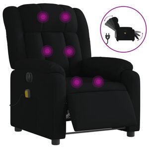 vidaXL Electric Massage Recliner Chair Black Fabric