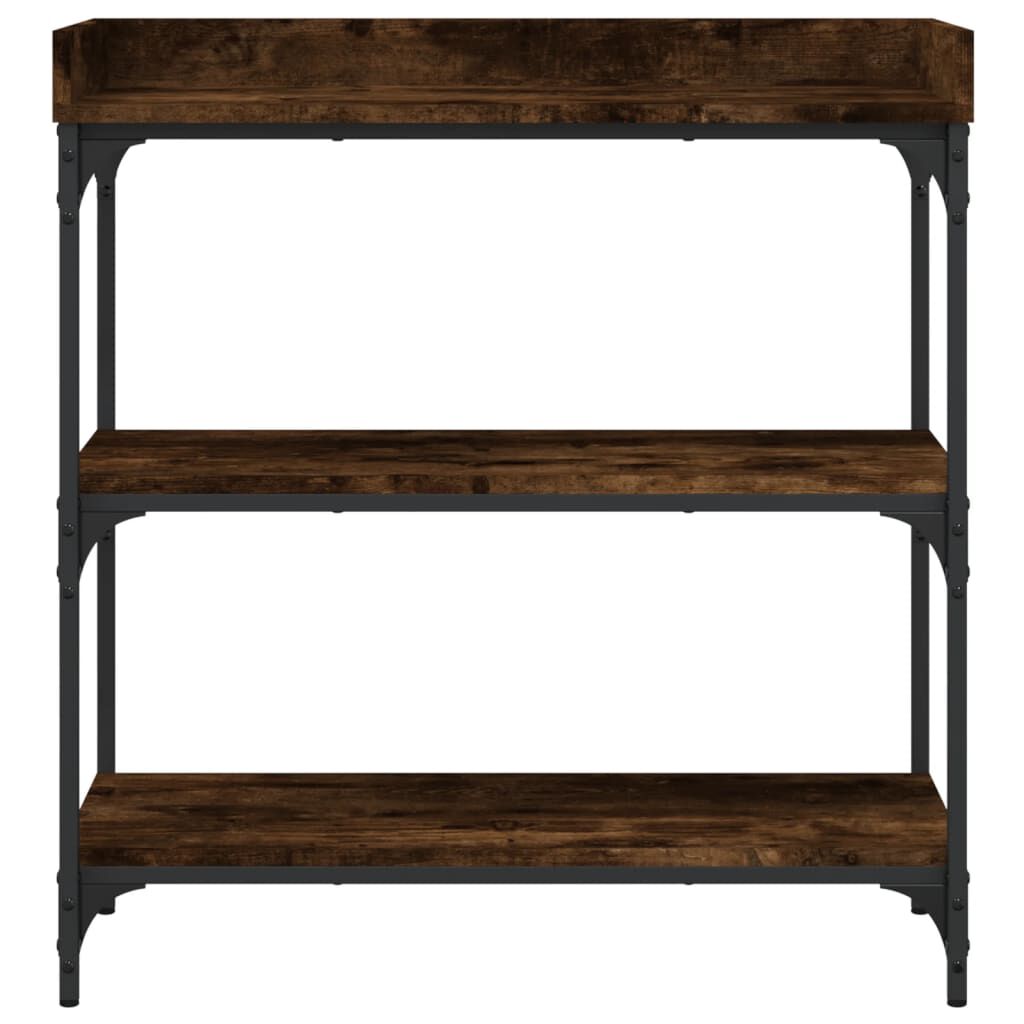 vidaXL Console Table with Shelves Smoked Oak 75x30x80 cm