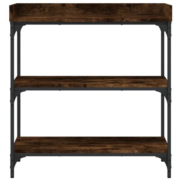 vidaXL Console Table with Shelves Smoked Oak 75x30x80 cm