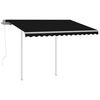 vidaXL Automatic Retractable Awning with Posts 3x2.5 m Anthracite