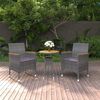 vidaXL 3 Piece Garden Dining Set Poly Rattan Grey
