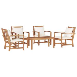 vidaXL Garden Sofa Set Natural Solid teak wood