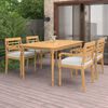 vidaXL 5 Piece Garden Dining Set with Cushions Solid Teak Wood
