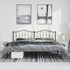 vidaXL Metal Bed Frame without Mattress with Headboard Black 183x213cm