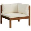 vidaXL 11 Piece Garden Lounge Set with Cream Cushion Solid Acacia Wood