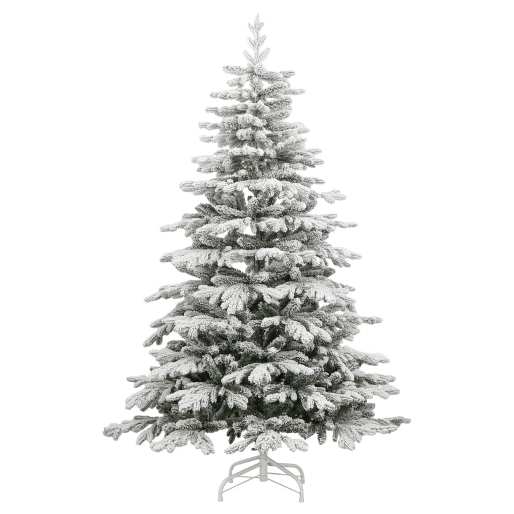 vidaXL Artificial Hinged Christmas Tree with Flocked Snow 180 cm