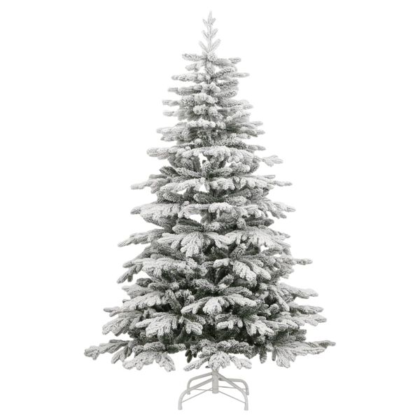 vidaXL Artificial Hinged Christmas Tree with Flocked Snow 180 cm