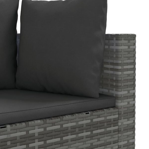 vidaXL 5 Piece Garden Sofa Set with Cushions Grey Poly Rattan