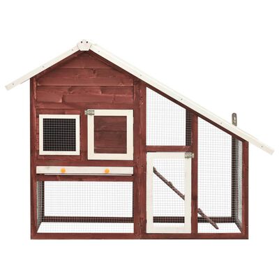 vidaXL Rabbit Hutch Mocha and White 140x63x120 cm Solid Firwood