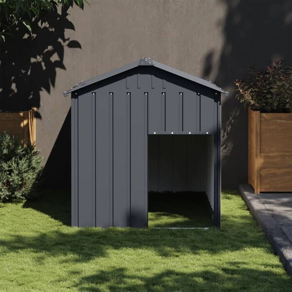vidaXL Dog House with Roof Anthracite 117x153x123 cm Galvanised Steel