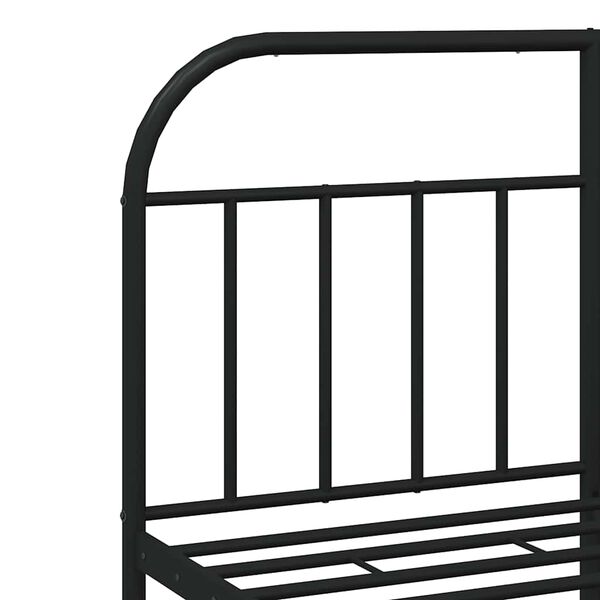 vidaXL Metal Bed Frame without Mattress with Headboard Black 150x200cm