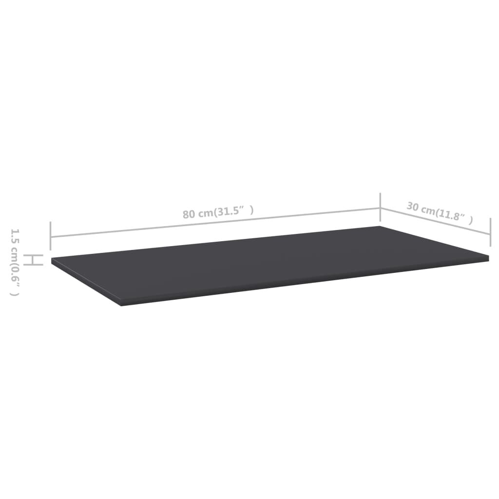 vidaXL Bookshelf Boards 8 pcs Grey 80x30x1.5 cm Engineered Wood