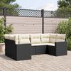 vidaXL 6 Piece Garden Sofa Set with Cushions Black Poly Rattan