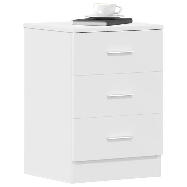 vidaXL Bedside Cabinet White 38x35x56 cm Engineered Wood