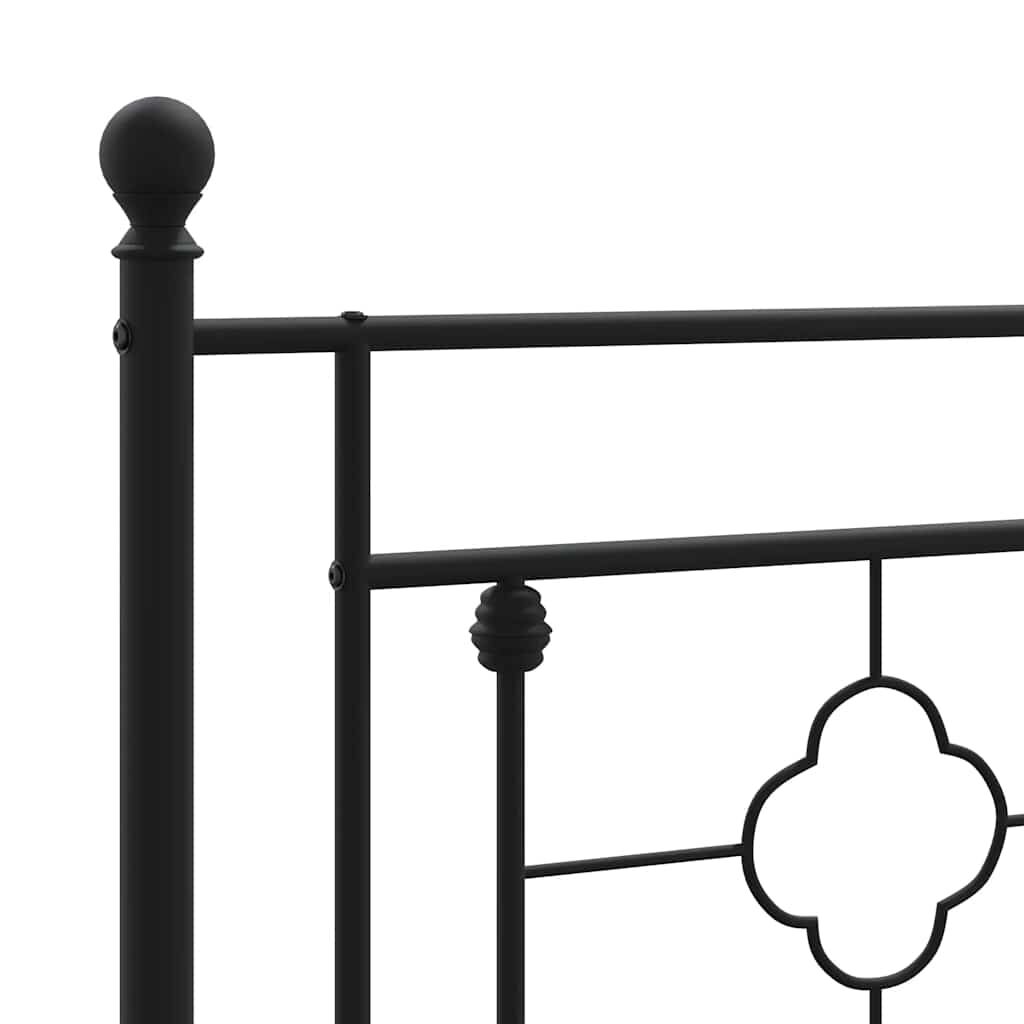 vidaXL Metal Bed Frame without Mattress with Footboard Black 100x200cm