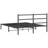 vidaXL Metal Bed Frame without Mattress with Headboard Black 150x200cm
