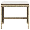 vidaXL Garden Stools with Cushions 4 pcs Beige 40x40x35 cm Poly Rattan