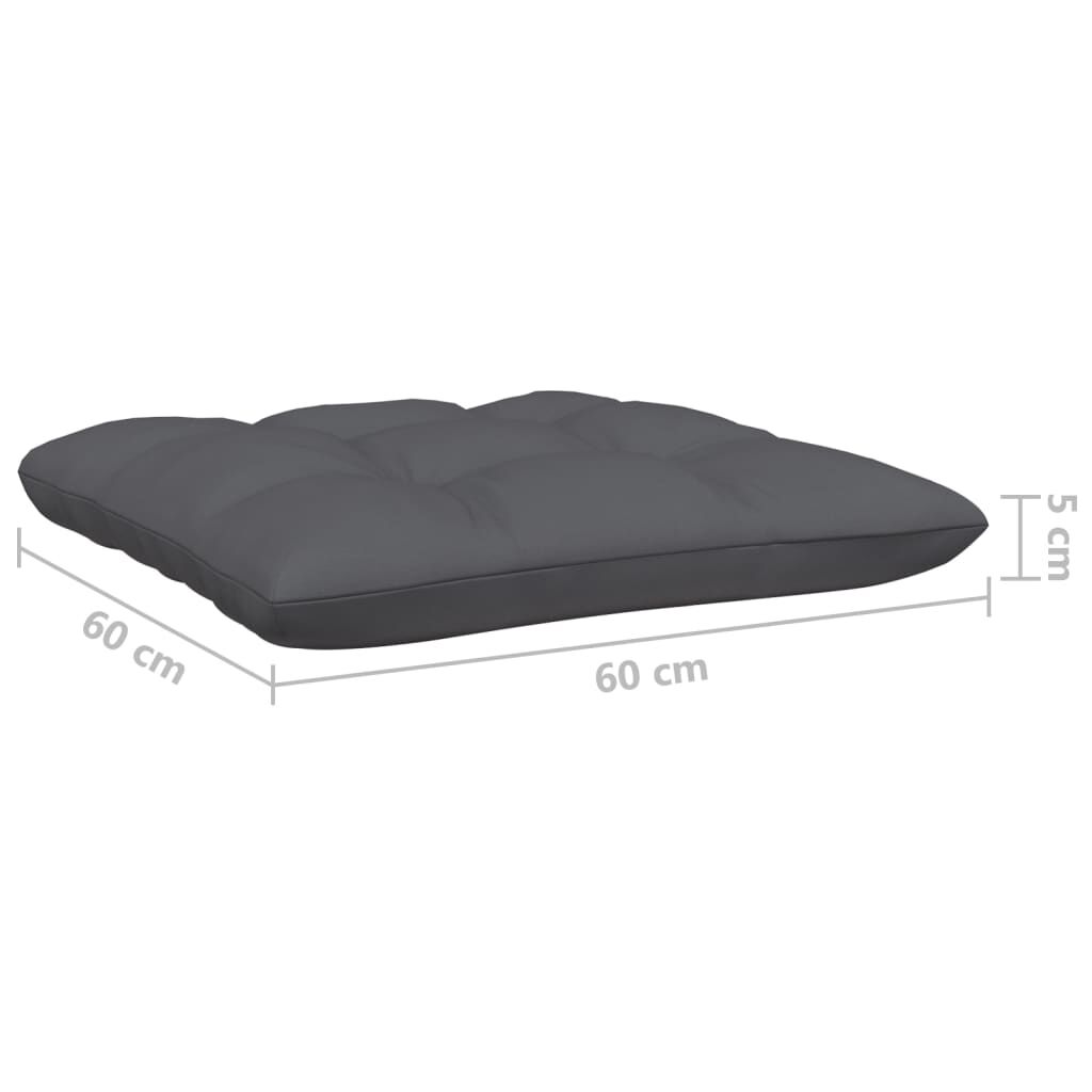vidaXL Garden Middle Sofa with Anthracite Cushions Grey Solid Pinewood