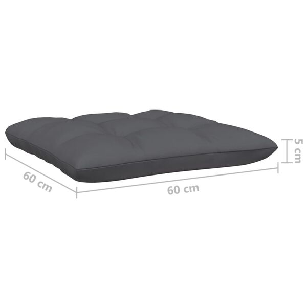 vidaXL Garden Middle Sofa with Anthracite Cushions Grey Solid Pinewood
