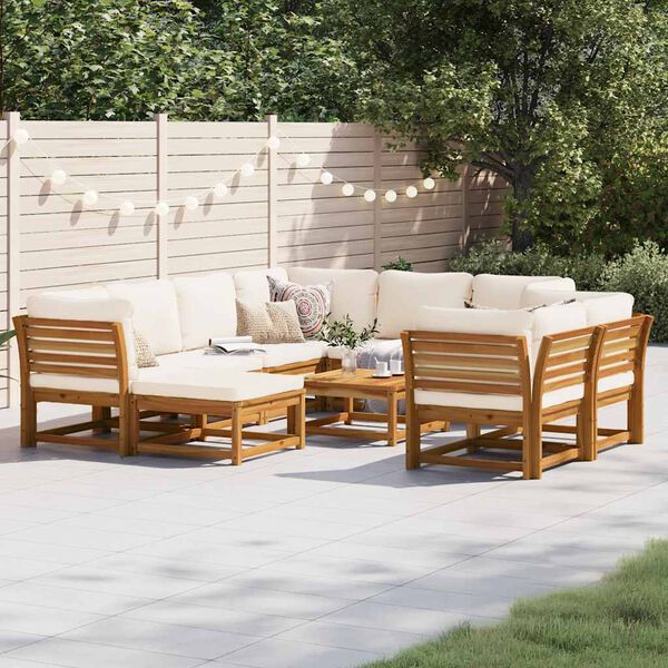 vidaXL 10 Piece Garden Lounge Set with Cushions Solid Wood Acacia