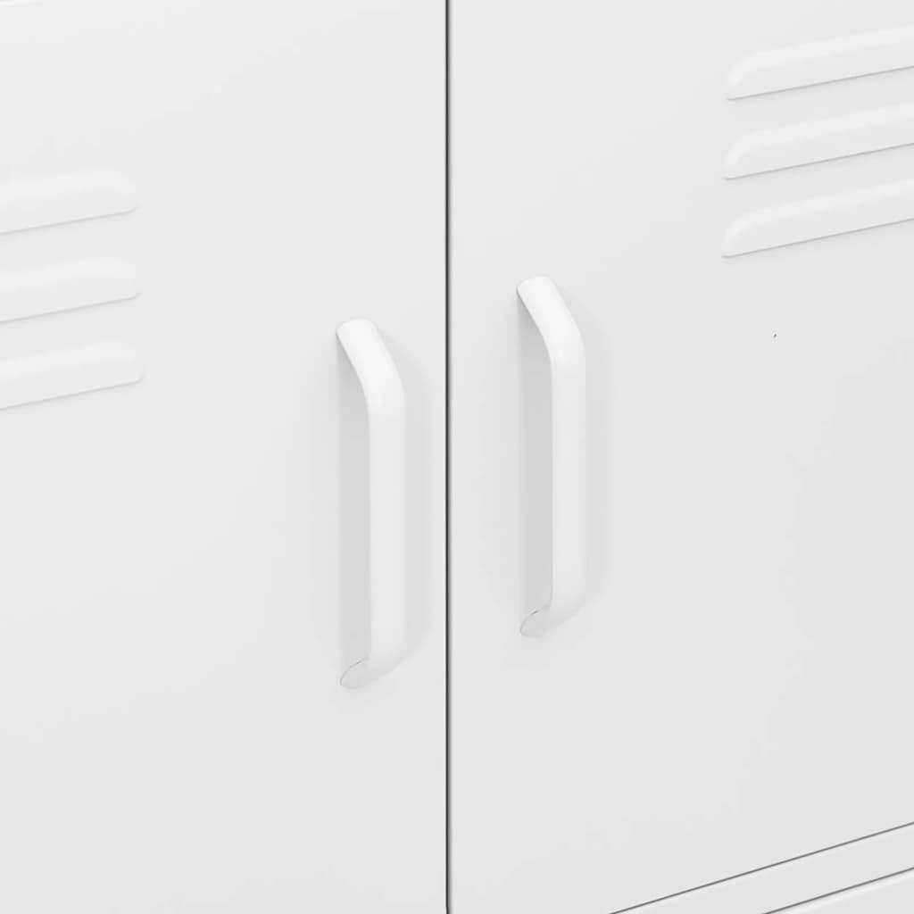 vidaXL Storage Cabinet White 80x35x101.5 cm Steel