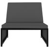 vidaXL Reclining Garden Chairs 2 pcs with Table Black Poly Rattan