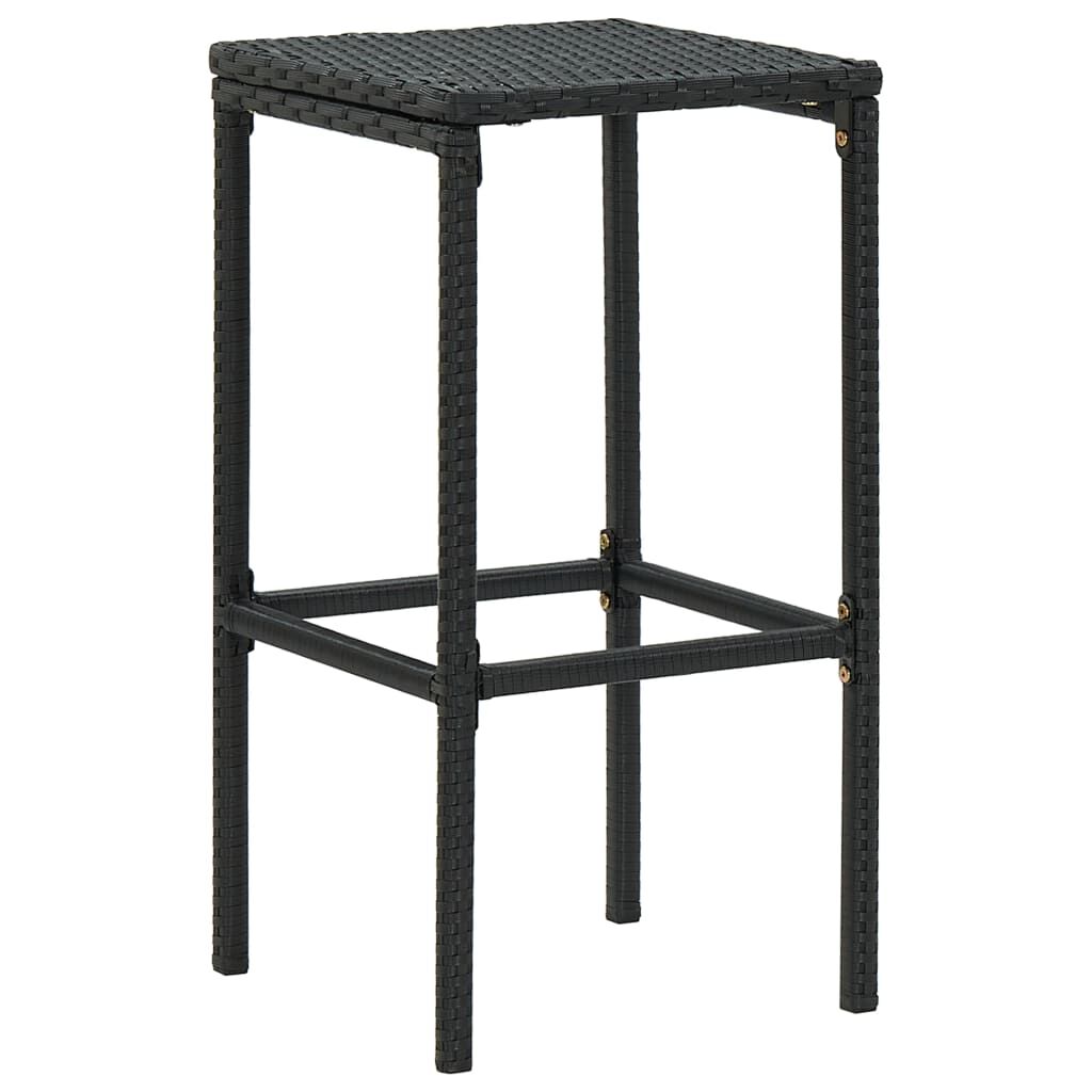 vidaXL 4 Piece Garden Bar Set with Cushions Poly Rattan Black