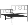vidaXL Metal Bed Frame without Mattress with Footboard Black 100x190cm