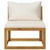 vidaXL 7 Piece Garden Lounge Set with Cushion Cream Solid Acacia Wood