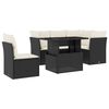 vidaXL 6 Piece Garden Sofa Set with Cushions Black Poly Rattan