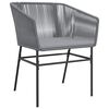 vidaXL 3 Piece Garden Dining Set with Cushions Grey Poly Rattan Glass